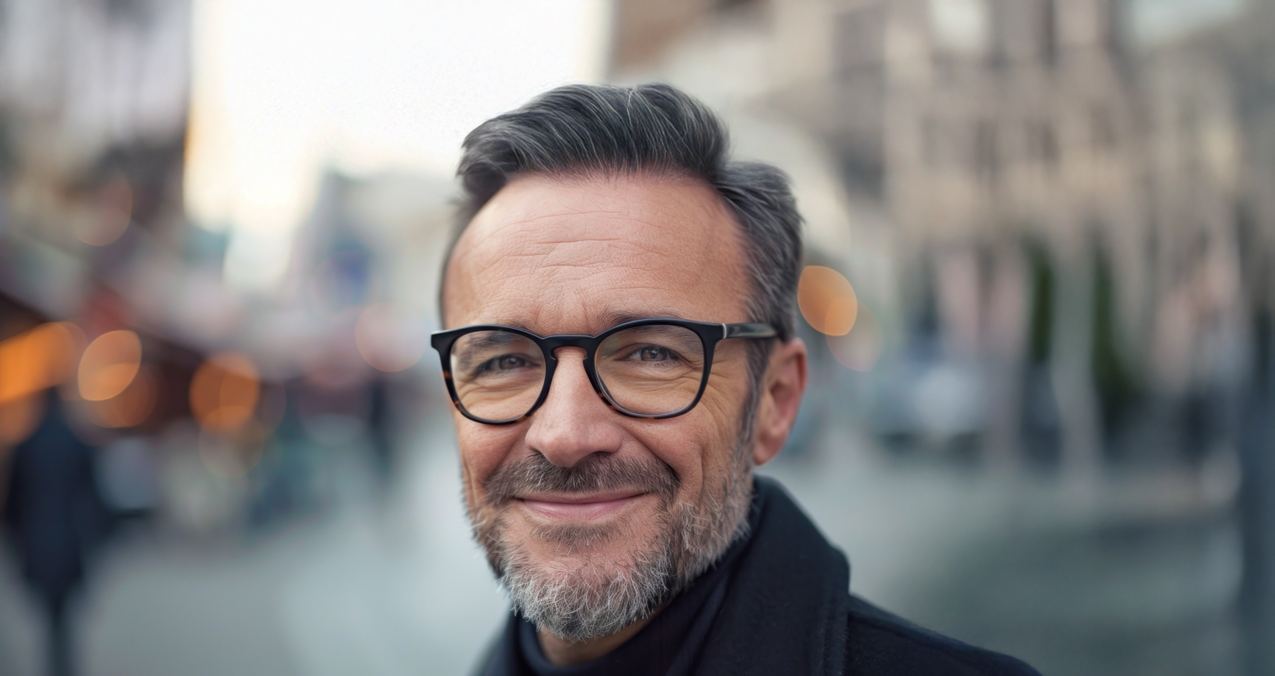 Portrait Dun Homme Presbyte Portant Des Lunettes En Ville Phenicia Vision Scaled