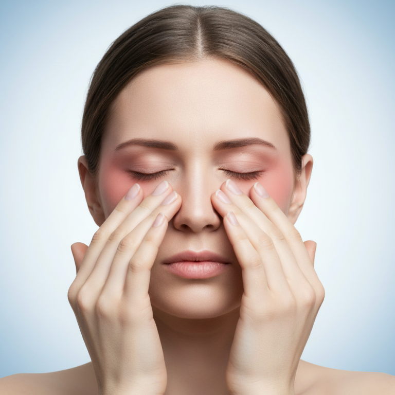 Femme se frottant les yeux, illustrant les dangers pour la cornée et la santé oculaire