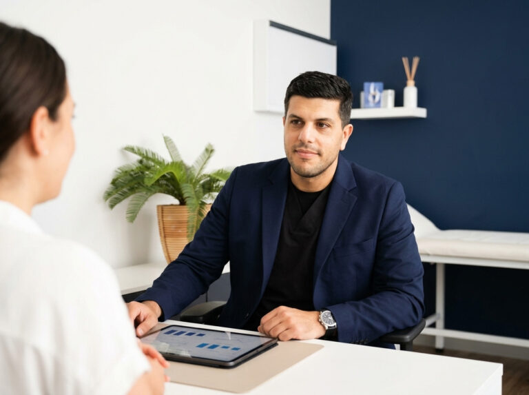 consultation ophtalmologiste bilan préopératoire chirurgie réfractive entretien patient